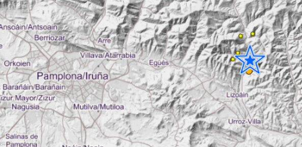 3,1 graduko lurrikara izan da Lizoain-Arriasgoitin