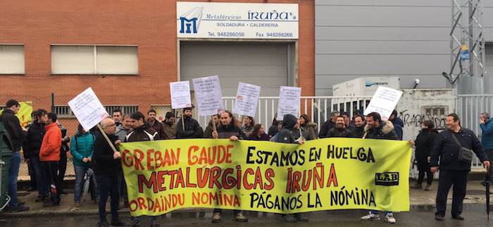 Metalurgicas Iruña ixtea eta haren hamar langileak kaleratzea deitoratu du LABek