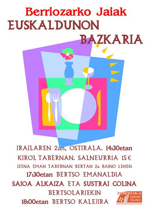 Euskaldunen bazkaria - Bertso poteoa Berriozarko Jaietan