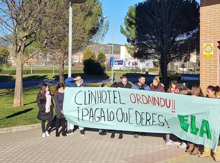 Clinhotelek kaleratutako 45 langileei atzeratutako soldata ordaintzea eskatu du ELAk
