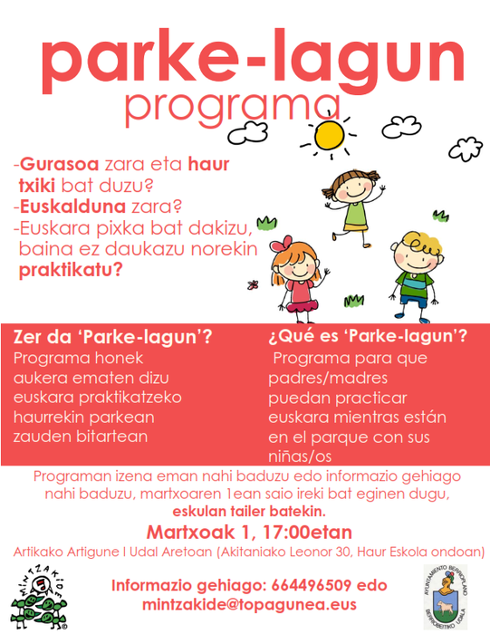‘Parke-lagun’ programaren familia tailerra