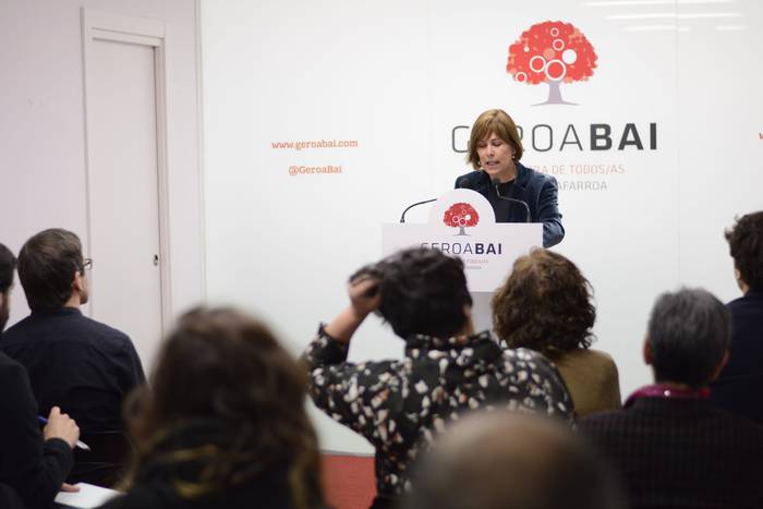 Gobernuaren desadostasunak bideratzeko "borondate politikoa" dagoela esan du Uxue Barkosek