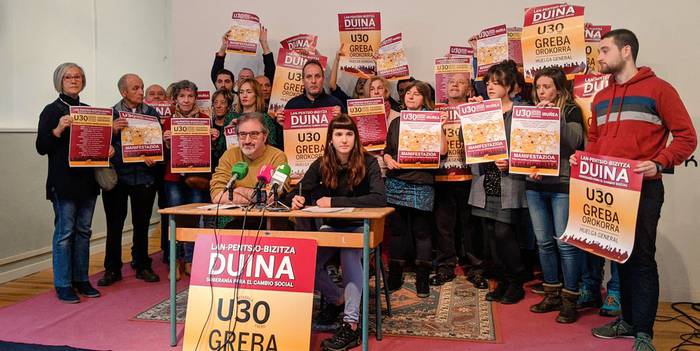 Mobilizazio egun jendetsua espero dute Greba Orokorraren deitzaileek