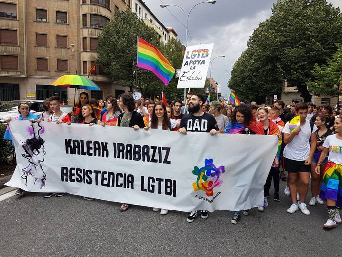 LGTBI+ harrotasuna aldarrikatuko dute gaur Iruñeko kaleetan