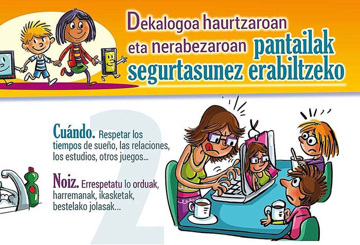 Osasun Publikoak dekalogoa egin du haurtzaroan eta nerabezaroan pantailak modu seguruan erabiltzea sustatzeko