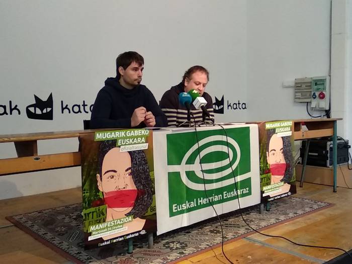 Euskararen ofizialtasuna eskatuko dute, manifestazioan