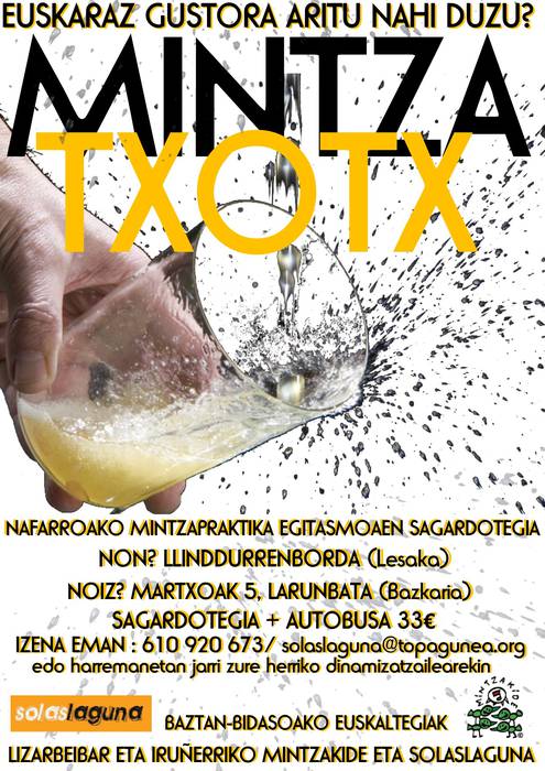 MINTZA TXOTX! LESAKAKO LINDDURENBORDA SAGARDOTEGIRA IRTEERA