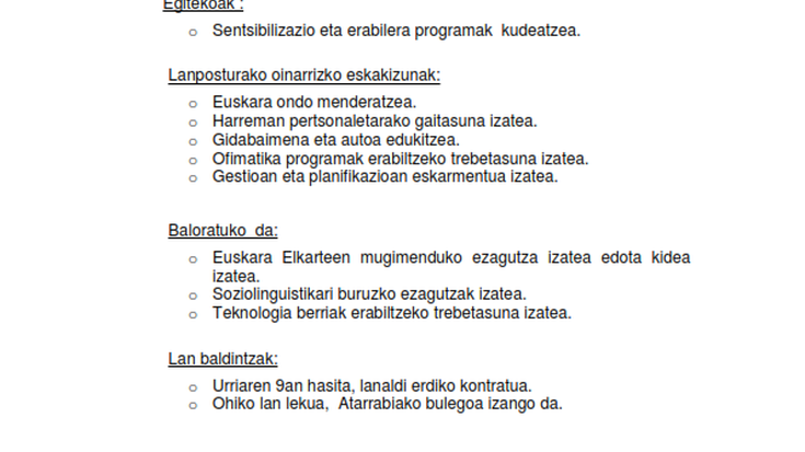 Lan eskaintza 