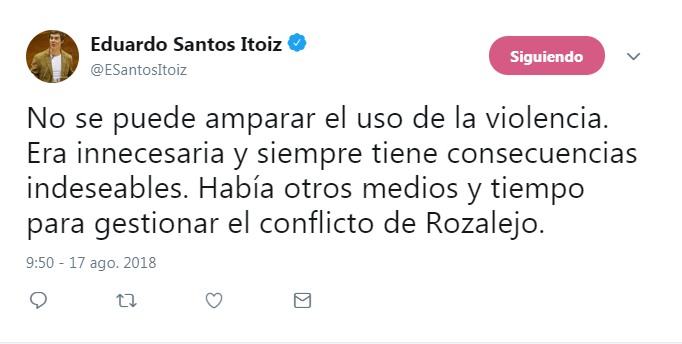 Eduardo Santos (Ahal Dugu): "Onartezina da indarkeriaren erabilera; ekidin zitekeen"