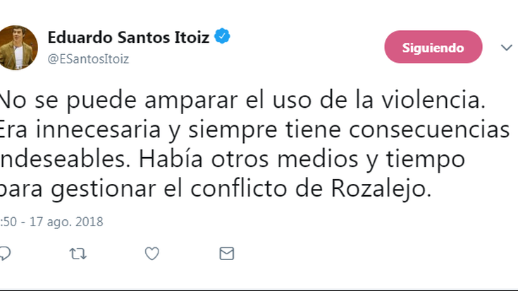 Eduardo Santos (Ahal Dugu): "Onartezina da indarkeriaren erabilera; ekidin zitekeen"