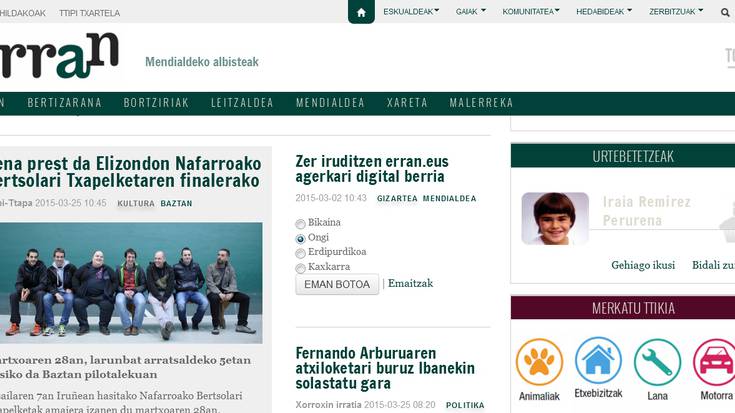 erran.eus agerkari digitala jarri dute abian Ttipi-Ttapak eta Xorroxinek