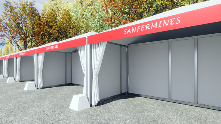 Sanferminetako salmenta-puntuek etxola itxura izanen dute