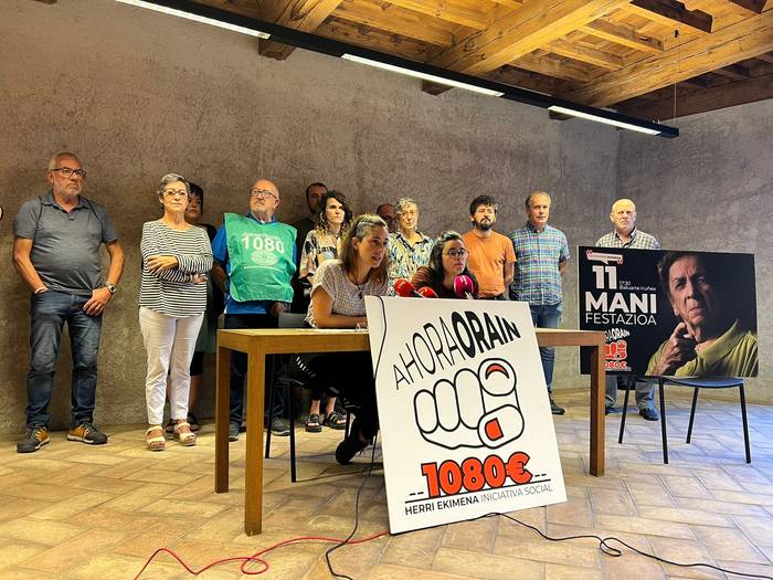 Gutxieneko pentsioa 1.080 eurokoa izan dadin Nafarroako aurrekontuetako dirua bideratzeko eskatu dute