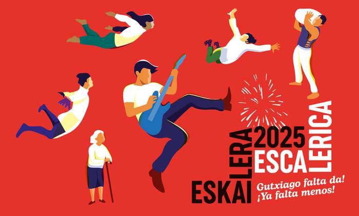 Eskaileraren kosketako bakoitza festa tematiko bihurtu du Iruñeak