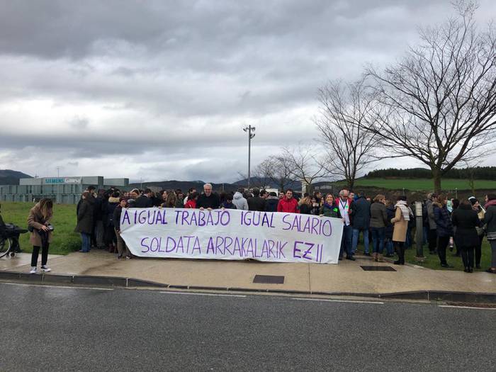 Soldata arrakalaren aurka mobilizatu dira Acciona, Cener, Siemens Gamesa, Ingeteam eta Nordexeko langileak