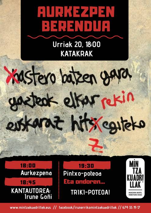 Urriak 20: Iruñerriko Mintzakuadrillak egitasmoaren aurkezpen berendua!