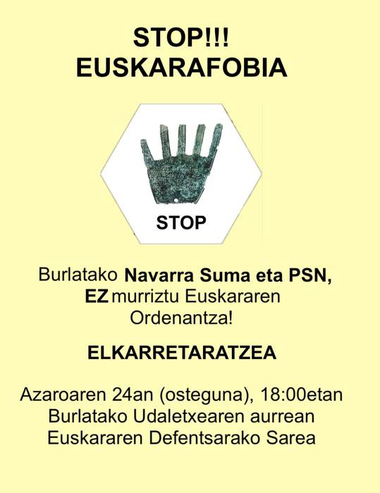 Burlatan ere euskarafobiari stop!