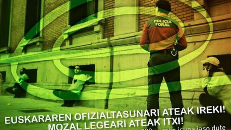 Euskararen ofizialtasuna aldarrikatzeagatik Mozal Legea aplikatu diete hiru ekintzaileri 