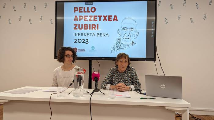 Pello Apezetxea Zubiri ikertzailearen omenezko beka aurkeztu dute