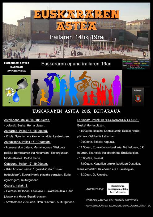 EUSKARAREN ASTEA BERRIOZARREN
Irailaren 14tik 19r