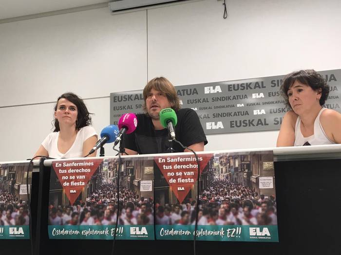 Sanferminetan ostalaritzan izaten den "esplotazioa" salatu du ELA sindikatuak