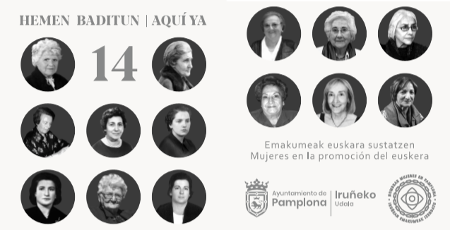 Hamalau emakumek euskararen alde egindako lana aitortu du Iruñeko Udalak