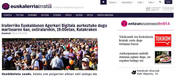 Iruñerriko Euskaldunon Agerkariaren aurkezpena