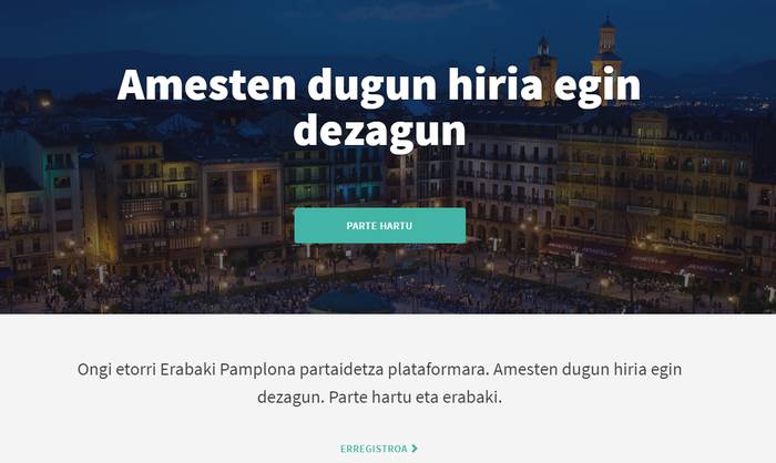 'Erabaki pamplona' webgunea aurkeztu du udalak parte hartzea sustatzeko